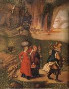 Albrecht Durer Lot flees with his family from sodom Germany oil painting artist